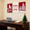 Cardinal, houx et forêt d'hiver, art mural sur toile tendue, impression de vacances de Noël (ensemble de 3)