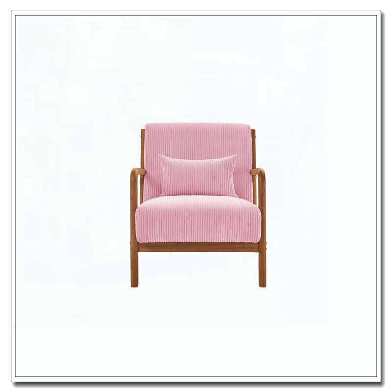 Wooden Lounge Chair, Pink