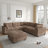 6 - Piece Upholstered Sectional With Ottoman-340326541