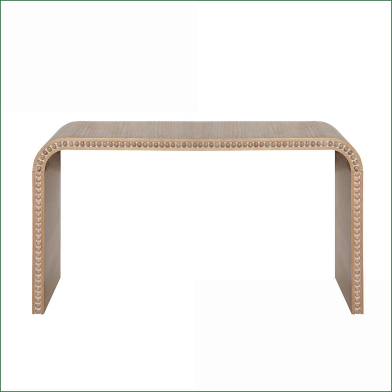 Table basse en bois naturel peu encombrante avec bords perlés pour l'entrée, le salon et le couloir