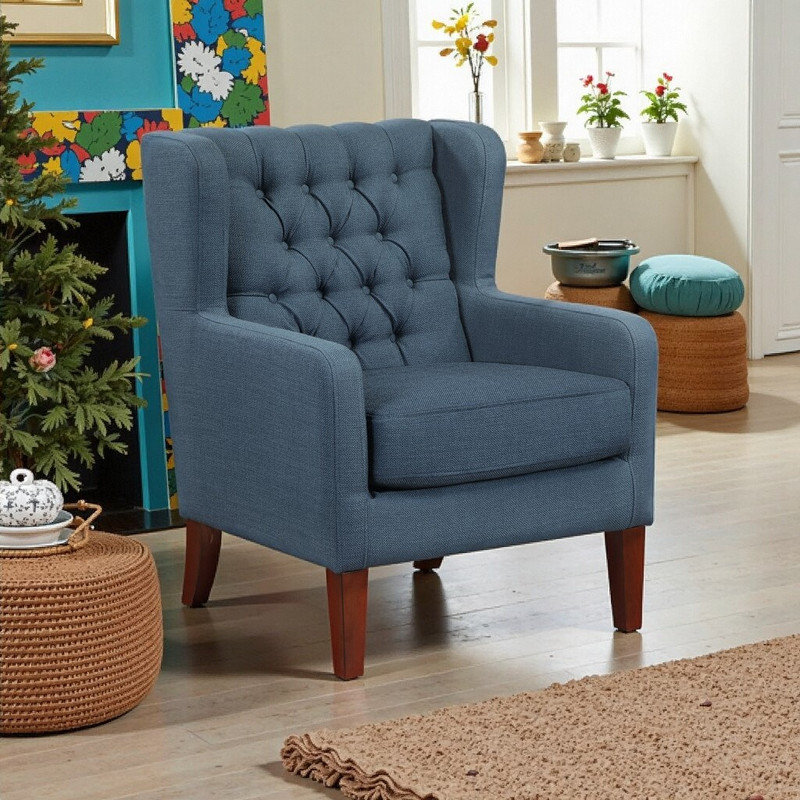 Coussin réversible à oreilles 300 pieds, Bleu