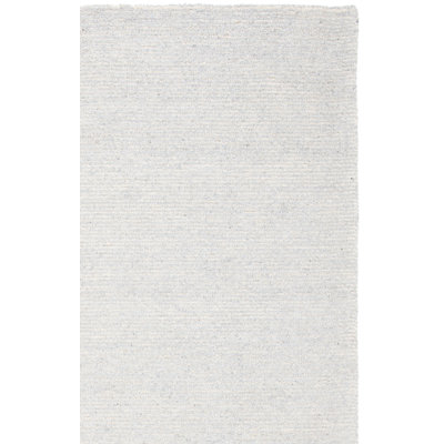 Kunden Hand Tufted Viscose/Wool Solid Color Rug in Silver