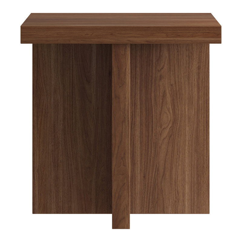 Elna Pedestal End Table, Satin Walnut