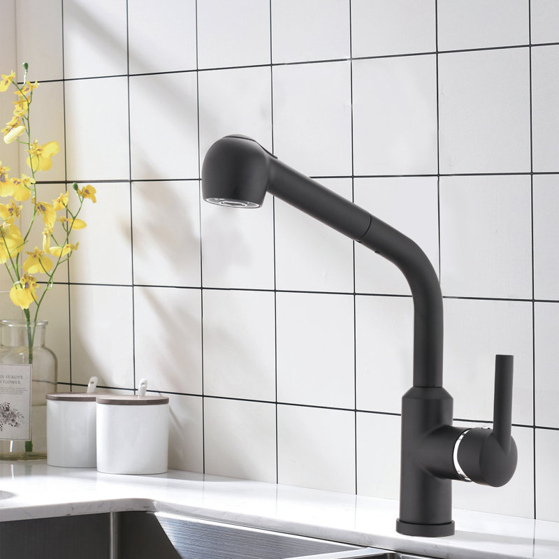 MODLAND Pull Out Kitchen Faucet, Black