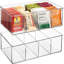 Bacs de rangement en plastique transparent avec séparateurs Sorbus - paquet de 2
