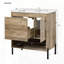 Tablette de meuble-lavabo moderne en bois avec lavabo en céramique
