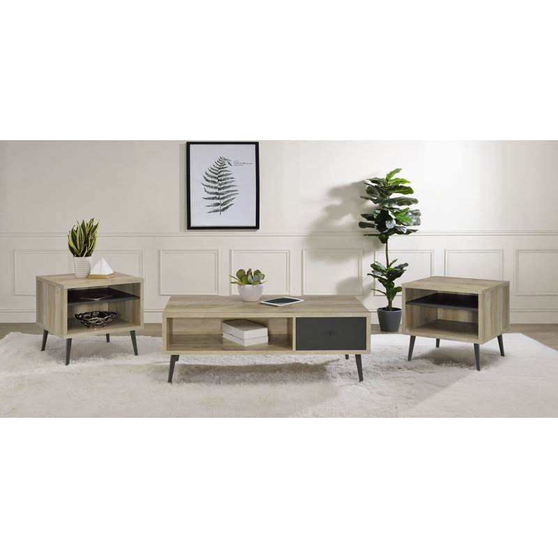 Ensemble de table basse et de table Fernandes, 3 pièces: 2 tables de bout, table basse