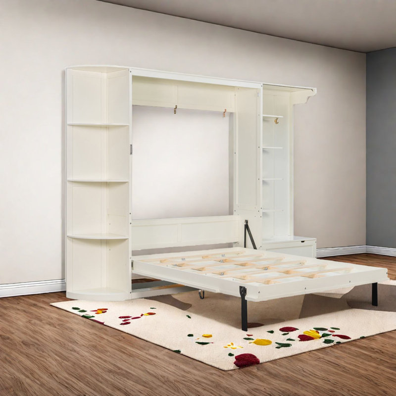 Lits peu encombrants, grand lit escamotable en bois MDF, rangement pour maison moderne
