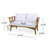 55.5'' Wide Curved Acacia Loveseat with Cushions