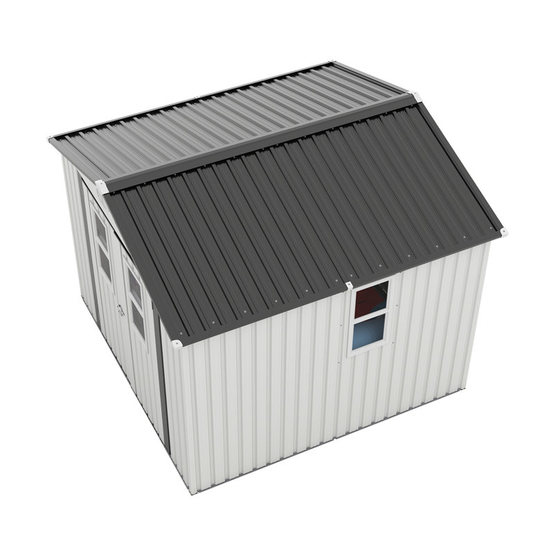 Remises de rangement extérieures en métal durable, grande remise à outils de jardin 8 x 8 avec portes verrouillables