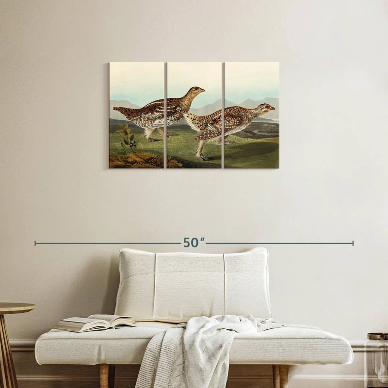 Brampt Sharp Tailed Grouse, 20" H x 33" W
