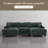 5 - Piece Upholstered Green Faux Rabbit Fur Flannel Reversible Modular Sofa Living Room Sectional Couch with Ottoman-850720673-850720672