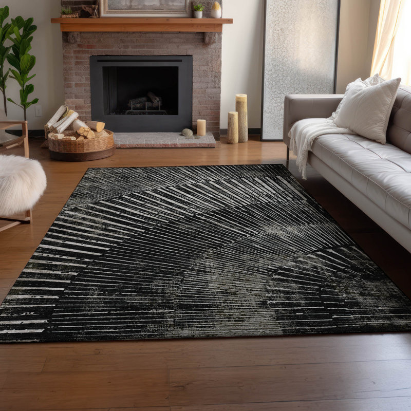 Tapis rond lavable à la machine de qualité supérieure 8 pi x 8 pi Cerrito AMF542, Rectangle 10' x 14'