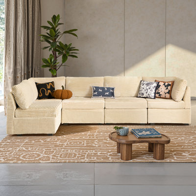 Nathasa 5-Piece Upholstered Corduroy Sectional