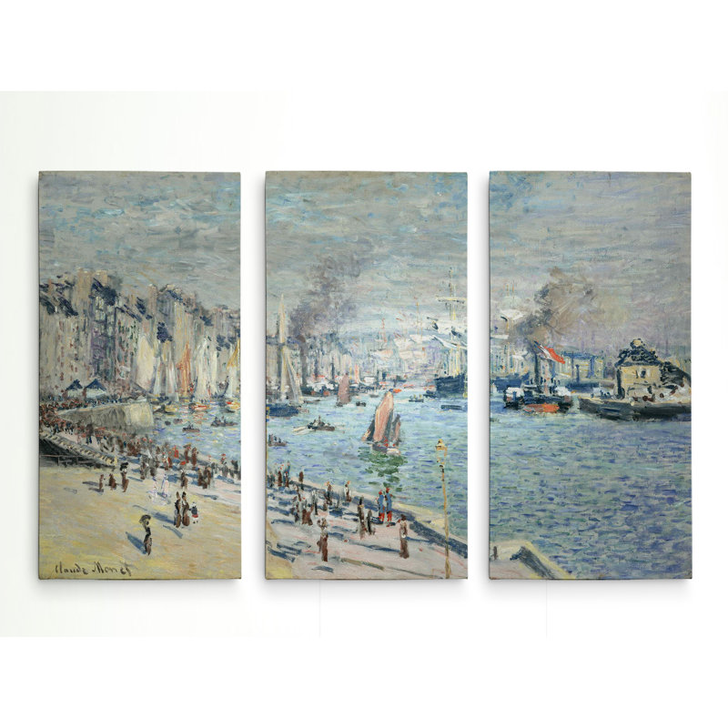 « old outer harbor » par claude monet, reproduction d’image multi-pièces sur toile, H 32 po x l 48 po x P 1,5 po