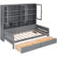 Lit de jour simple avec lumières à DEL intégrées et options de rangement pratiques, esthétique esthétique grise,