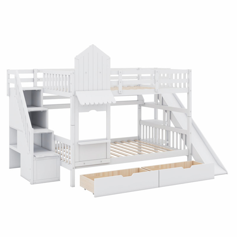 Lit pour enfants Colliers, Double, Blanc
