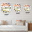 Abstrait orange, beige, vert, bleu et nuages - horloge murale moderne-60187904