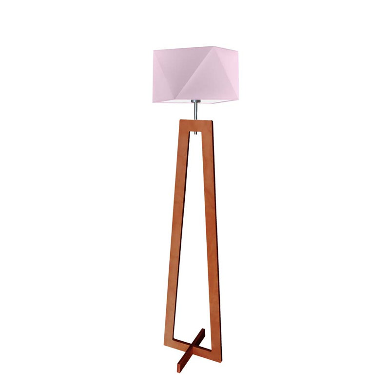 Ayaab 152cm Traditional Floor Lamp, Light Violet, Mahogany