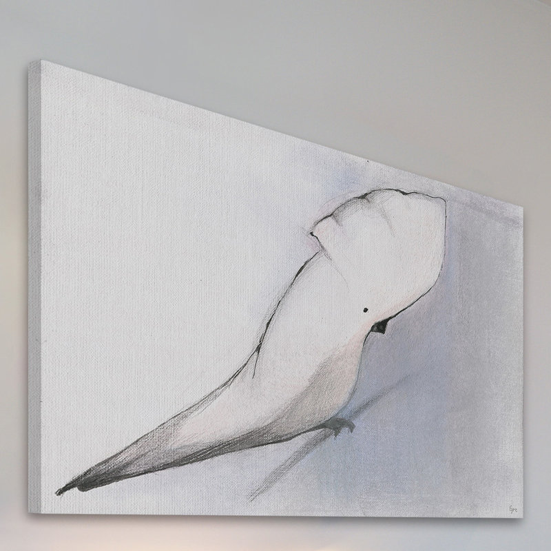 Handmade White Cockatoo Print on Wrapped Canvas, 20" x 14"
