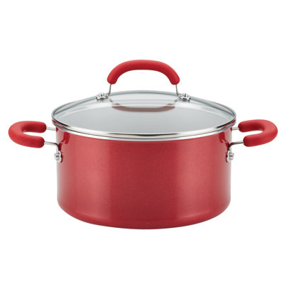 Rachael Ray Create Delicious Aluminum Nonstick Induction Stockpot with Lid, 6-Quart