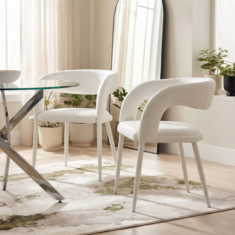 Dorothy Upholstered Soft-Touch Deep Velvet Dining Chairs - Cosy & Contemporary, Beige