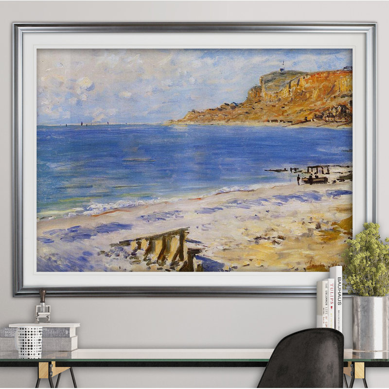 «Sailing At Sainte Adresse» par Claude Monet, impression, H 31 po x l 43 po x P 1,5 po, Argent