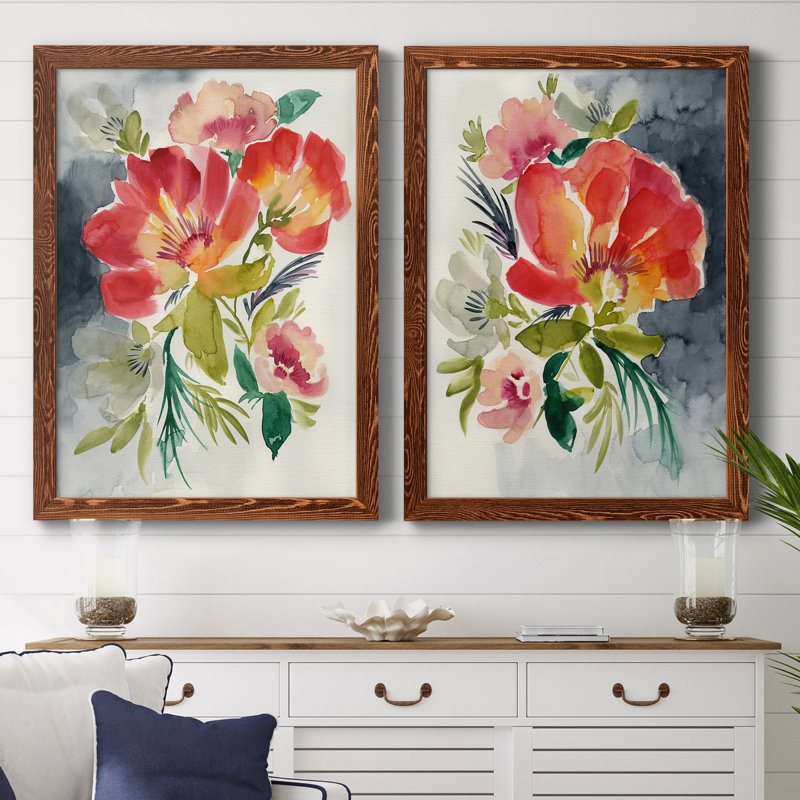 Twilight Brights I - ensemble de 2 peintures sur toile encadrées, H 31,5 po x l 47 po x P 1,5 po, Toile avec cadre érable