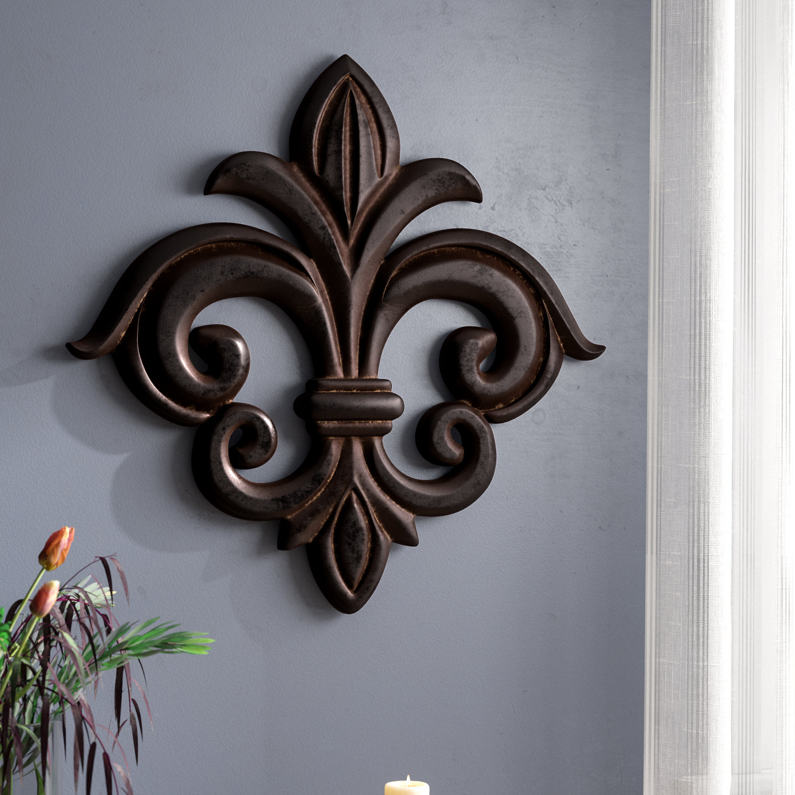 Ophelia & Co. Wooden Carved Fleur De Lis Wall Decor & Reviews | Wayfair