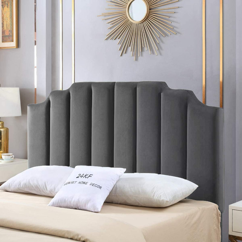 Tête de lit tapissier Gabbrielle, Très grand, gris