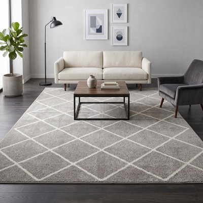 Tapis géométrique gris Lindell