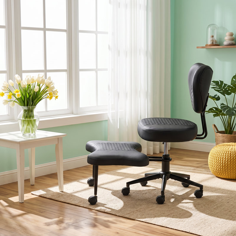 Fauteuil pivotant en cuir synthétique réglable H 31,5 po x P 26,38 po x H 38,19 po ModaForm Home