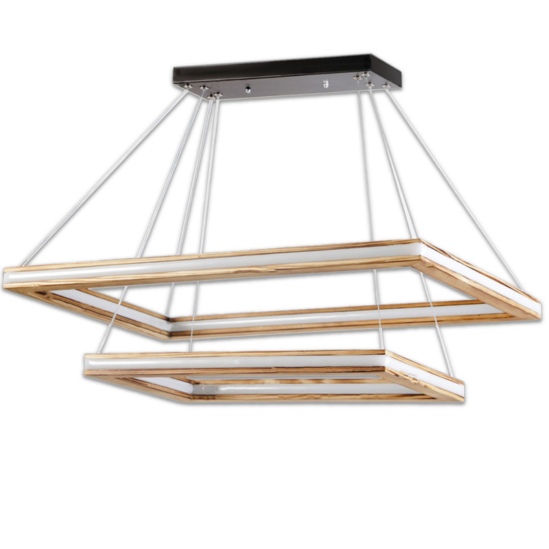 2 Tiers Rectangle 3 Variable Colour LED Chandelier, Cuivre