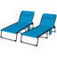 Ensemble de chaise longue pliante Outsunny avec dossier inclinable à 5 niveaux