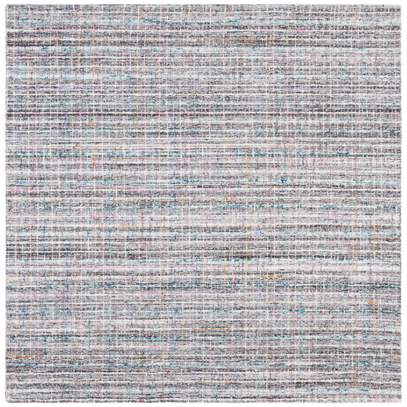 Broseley Hand Tufted Wool/Cotton Area Rug in Pink/Brown, Square 6'