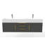Ensemble de meuble-lavabo double mural 60 po Russett-240086616-240086619-263340073