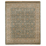 High-Quality Hand-Knotted Green Area Rug