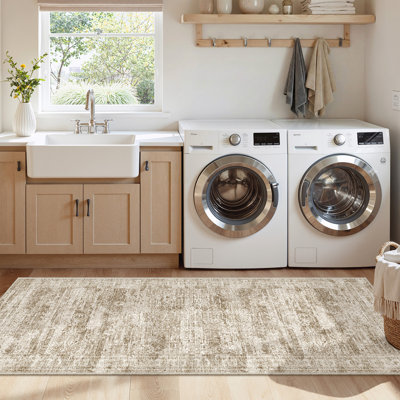 Non-Slip Washable Stain Resistant Area Rug For Living Room Bedroom Dining Room - Brown 2'X6'