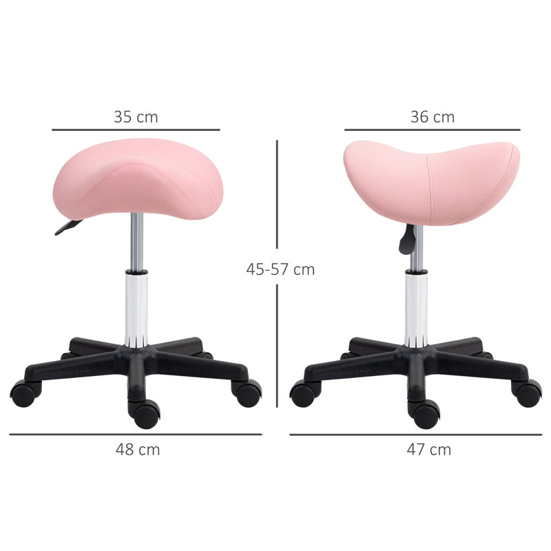 Aryss Adjustable Height Salon Stool with Wheels