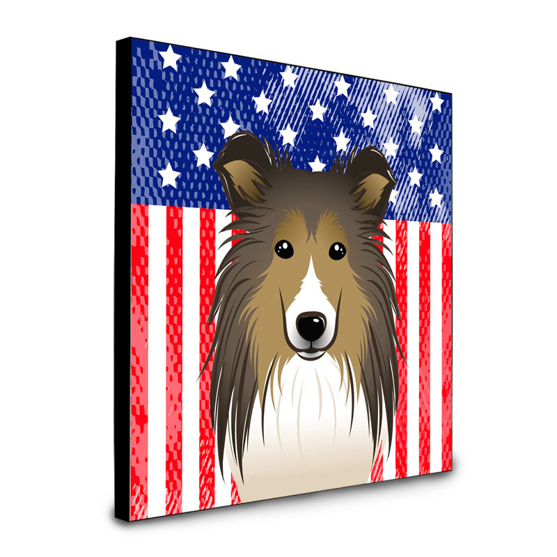 « american flag », art encadré Macomb, Berger Shetland