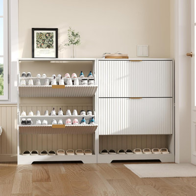 12 Pair Flip Down Shoe Storage
