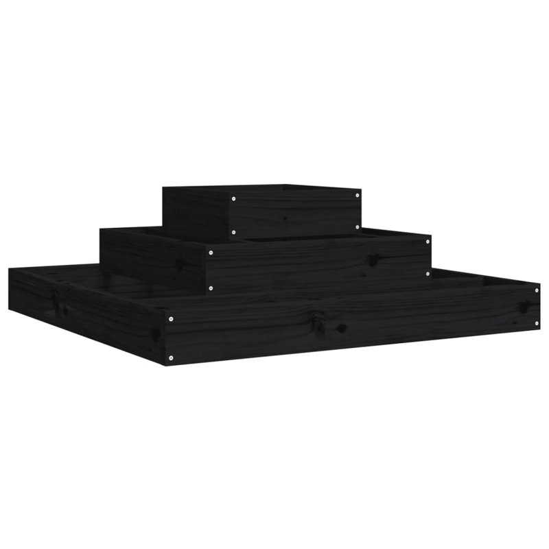 Adner Self-Watering Wood Raised Garden Bed, 27cm H x 80cm W x 80cm D, Black