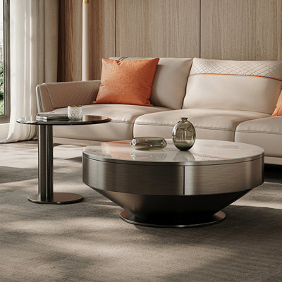 Light luxury modern round rock table