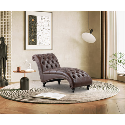 Ambar Faux Leather Chaise Lounge