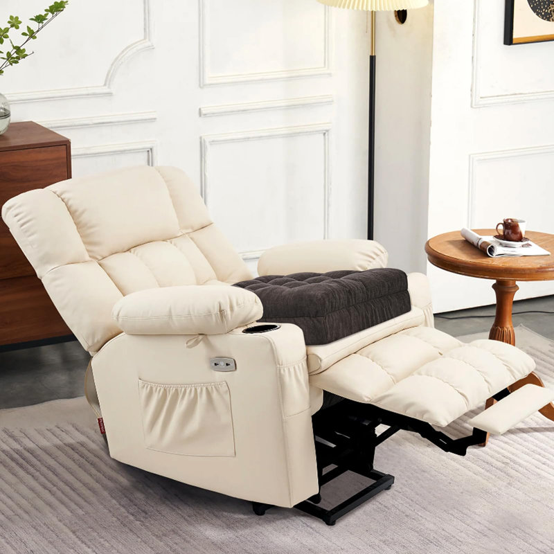 Coussins de fauteuil inclinable, coussins de siège épais de 20 x 20 x 5 po, coussins d'assise à double couche, taupe, Taupe