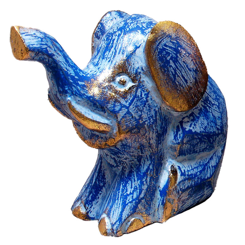 Figurine Caffey, H 6 po x l 7 po x P 4,5 po, bleu