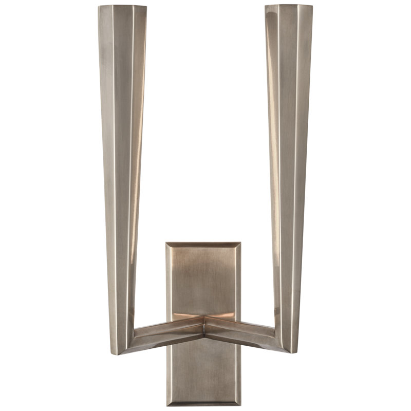 Thomas O'Brien Galahad Double Sconce, Antique Nickel