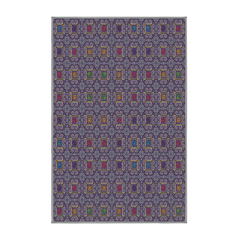Tapis décoratif mauve géométrique, Rectangle 6 pi x 9 pi