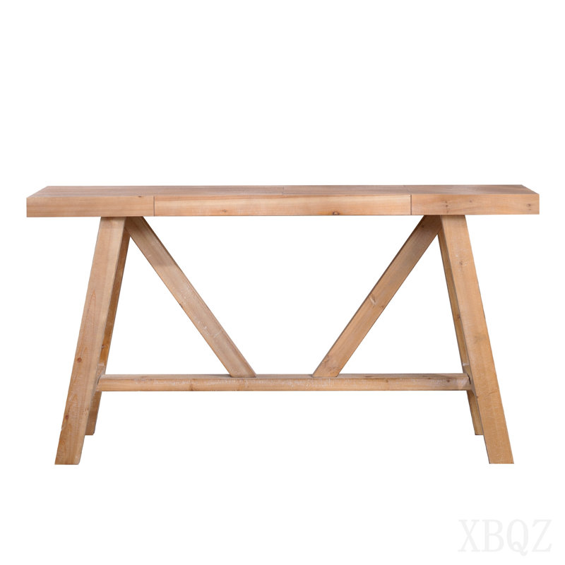 Farmhouse A- Frame Wood Console Table, 58.5"