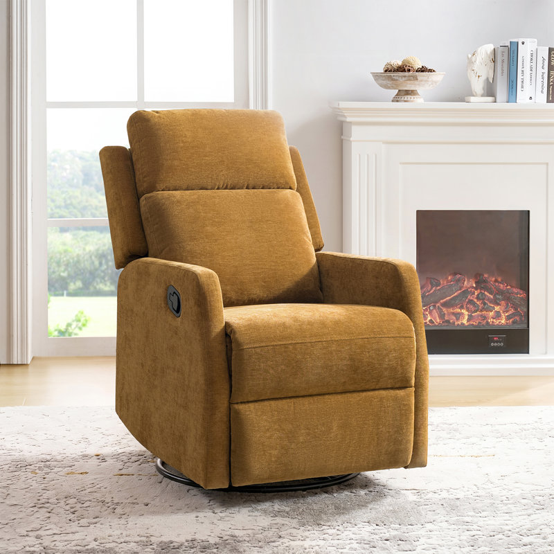 Fauteuil inclinable manuel berçant moderne pivotant de 26,5 po Adstall, Doré